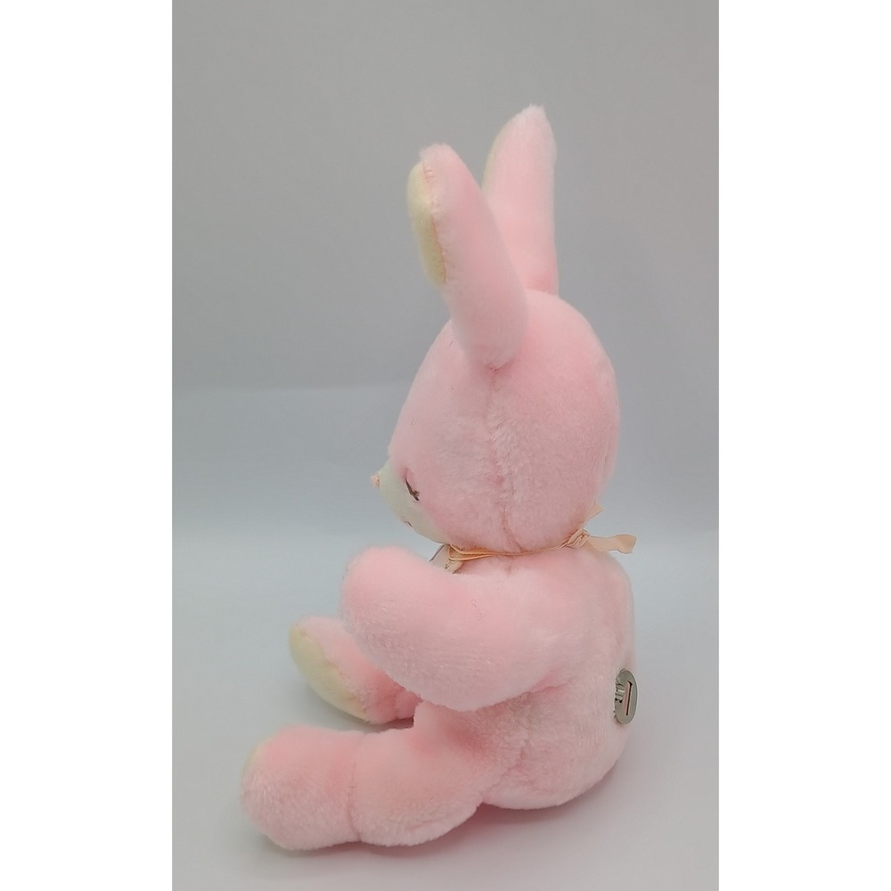 10" Knickerbocker Pink Musical Baby Bunny Rabbit B1 - Picture 4 of 6